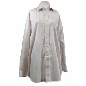 Jos A Bank Signature Collection Wrinkle Free Pink Striped Button Down Shirt L